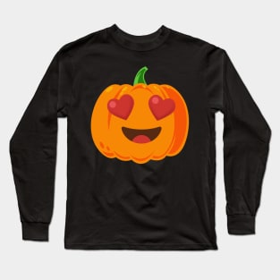 Pumpkin Heart Eyes Long Sleeve T-Shirt